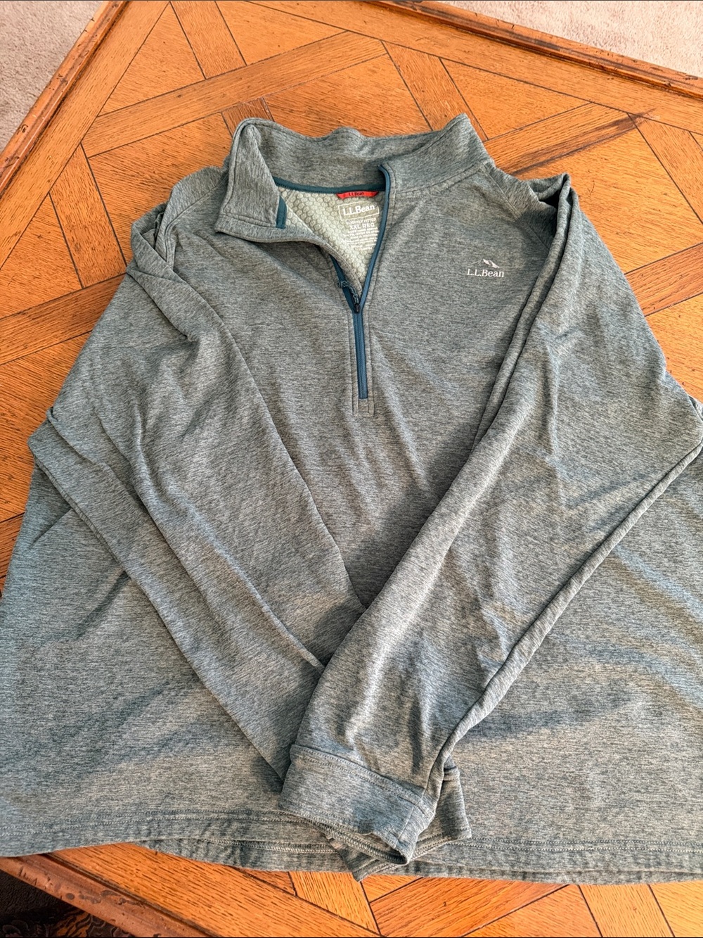 L.L. Bean Sage Green Heather Quarter-Zip Shirt Size XXL Reg